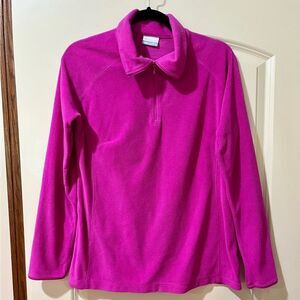 COLUMBIA 1/2 Zip Fleece Pull-Over Long Sleeve Jacket Magenta Women’s Size Large
